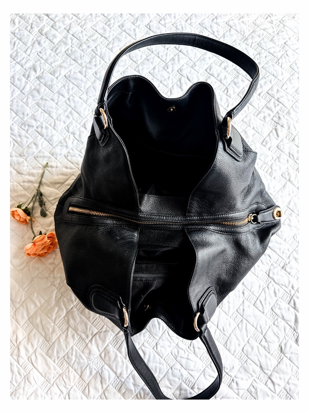Coach Madison Phoebe Black Pebbled Leather Hobo Bag - Picture 6 of 13